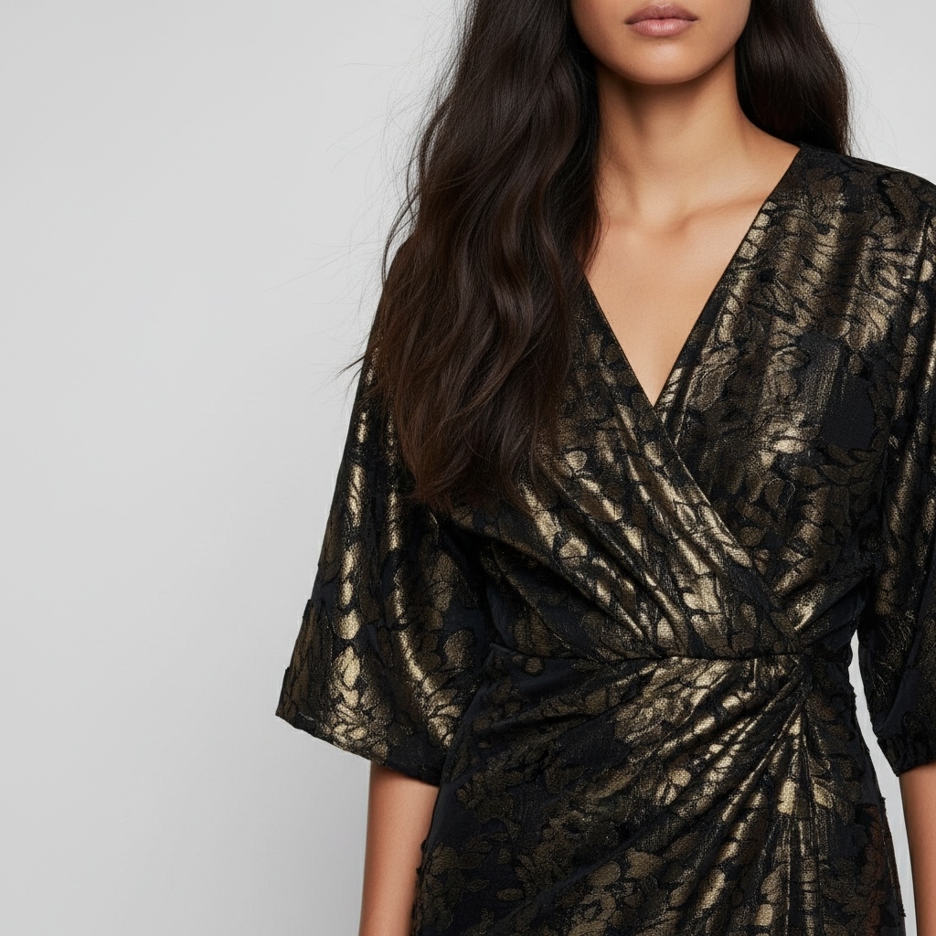 Metallic Jacquard Dress - Detail