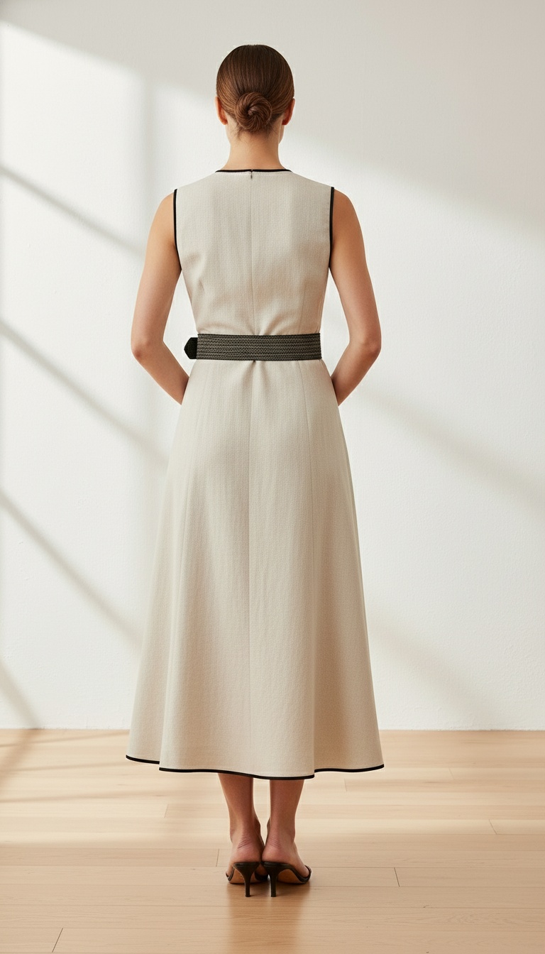Linen Wrap Dress - Back View